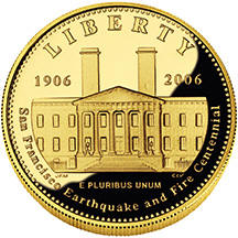2006 San Francisco Old Mint Commemorative Coin Program Gold Proof $5 Obverse
